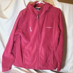 Columbia Women's Full Zip Fleece Hoodie. Fuscia. XL. Breast Cancer Awareness